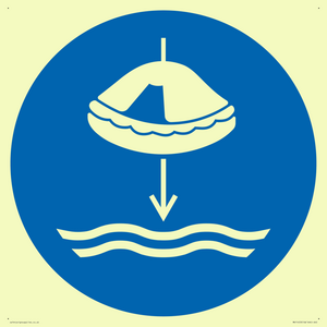 Mandatory: Lower liferaft to the water in launch sequence